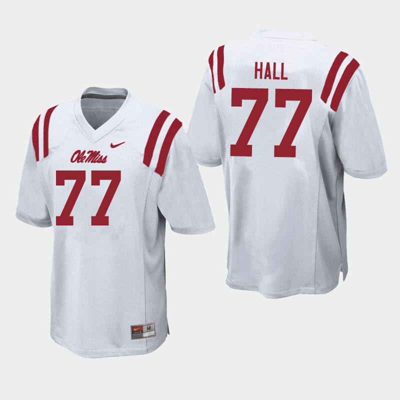 Hamilton Hall Ole Miss Rebels NCAA Men's White #77 Stitched Limited College Football Jersey KTH3058BL